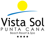 A cozy hotel room with a queen-sized bed and a pool view at Vista Sol Punta Cana